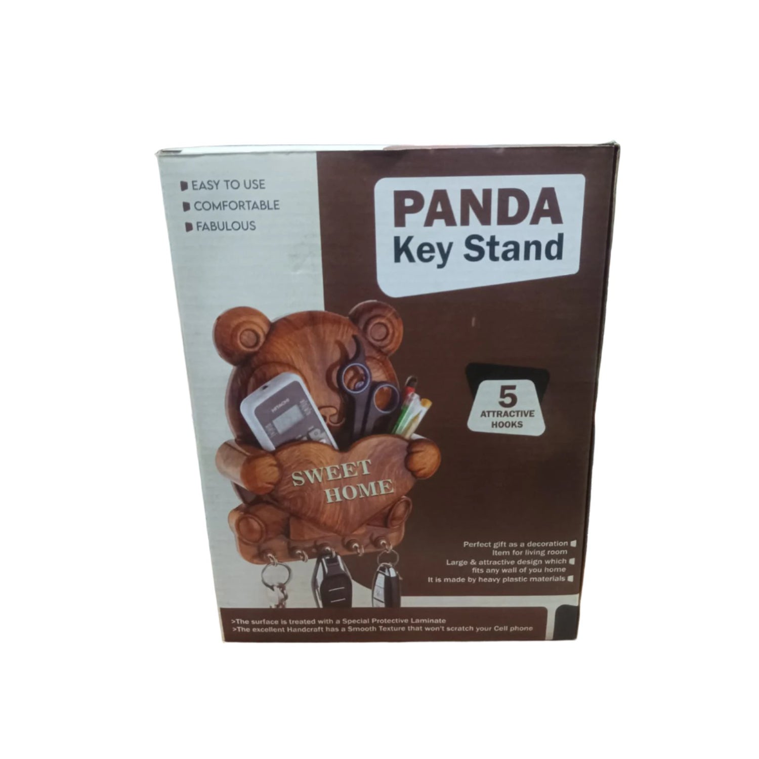 Cute Plastic Panda Key Holder Wall Key Rack With 5 Hooks (1 Pc) Cute Plastic Panda Key Holder Wall Key Rack With 5 Hooks (1 Pc)